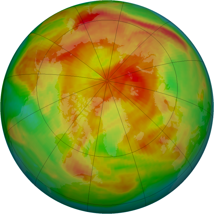 Arctic ozone map for 23 April 1999